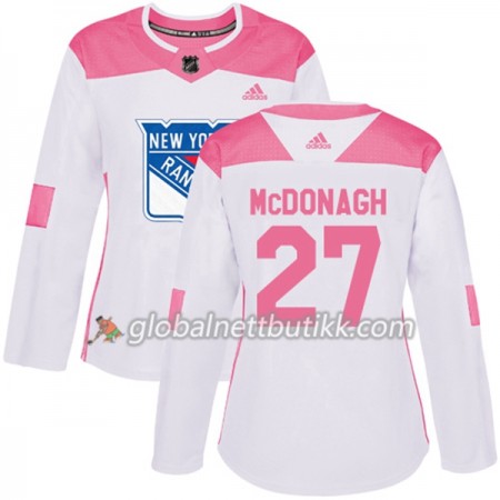 New York Rangers Hockeydrakt Ryan McDonagh 27 2017-2018 Hvit Rosa Fashion Adidas Authentic - Dame